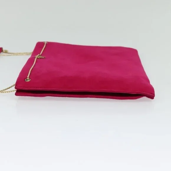 Authentic BOTTEGA VENETA Shoulder Bag Suede Pink Gold